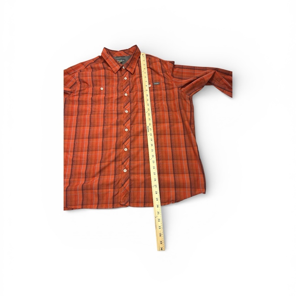 Eddie Bauer Men's Rust Plaid Button Down Shirt - Picture 5 of 7